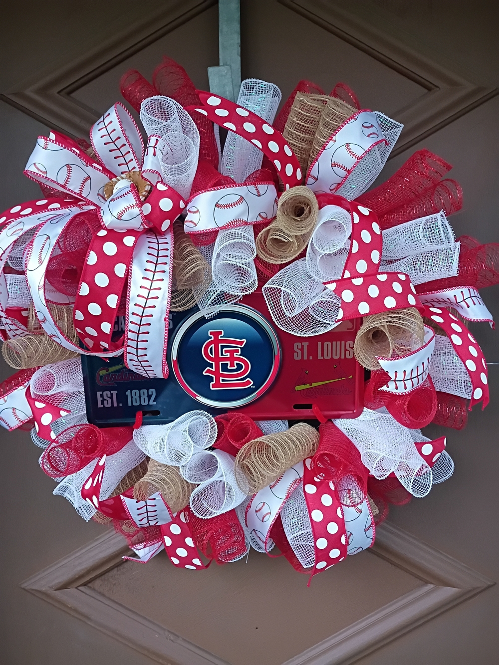 Red Baseball Ribbon Wreath